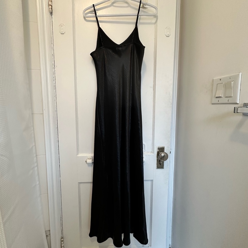 NWOT Black midi slip dress